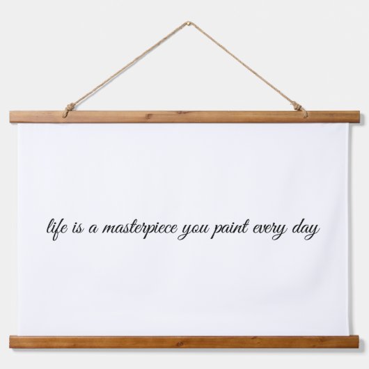 Een muurschildertje met bovenzijde hangend wandkleed (Voorkant)