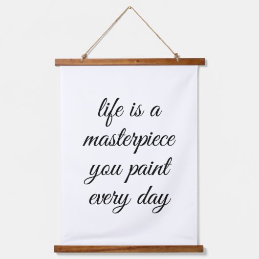 Een muurschildertje met bovenzijde hangend wandkleed (Voorkant)