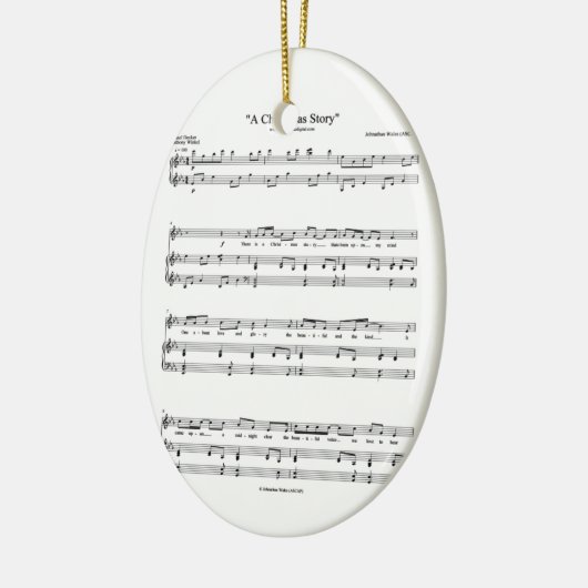 Een muziekblad uit het kerstartikel keramisch ornament (Links)