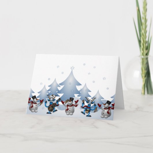 Een muziekfeest met kerst kaart (Voorkant)