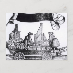 Een muziekvervoer briefkaart