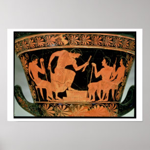 Een muzikaal Contest, detail van een Attische rode Poster