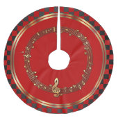 Een muzikaal kerstfeest in zwart, rood en goud kerstboom rok (Voorkant)