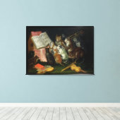 Een muzikale verzameling van katten canvas afdruk (Insitu (Houten vloer))