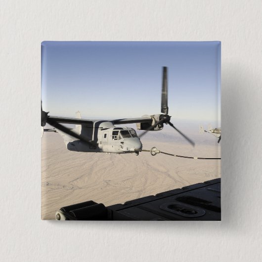 Een MV-22 Osprey vult midflight Vierkante Button 5,1 Cm (Voorkant)