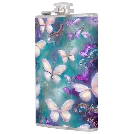 Een mysterie met een vlinderreeks, ontwerp 1 heupfles (Links)