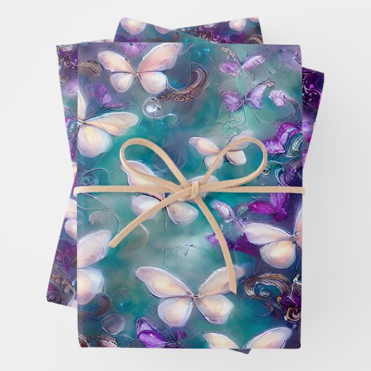 Een mysterie met een vlinderreeks, ontwerp 1 inpakpapier vel (In situ)