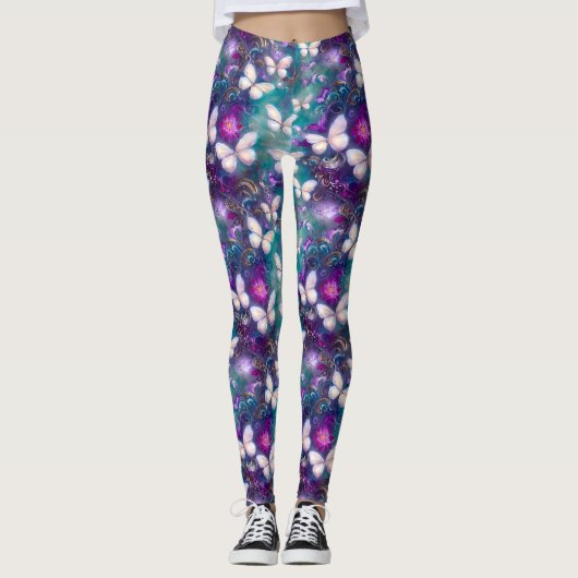 Een mysterie met een vlinderreeks, ontwerp 1 leggings (Voorkant)
