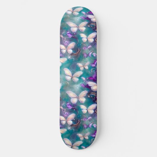 Een mysterie met een vlinderreeks, ontwerp 1 persoonlijk skateboard (Voorkant)