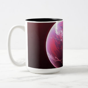Een mysterieuze mooie planeet tweekleurige koffiemok
