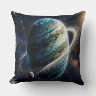 Een mysterieuze planeet met ringen kussen