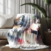 Een mystieke band tussen een Indiaan en een wolf Fleece Deken