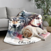 Een mystieke band tussen een Indiaan en een wolf Fleece Deken