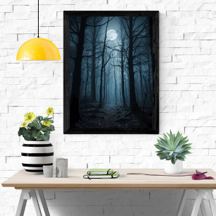 Een mystieke bosscène poster