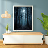 Een mystieke bosscène poster