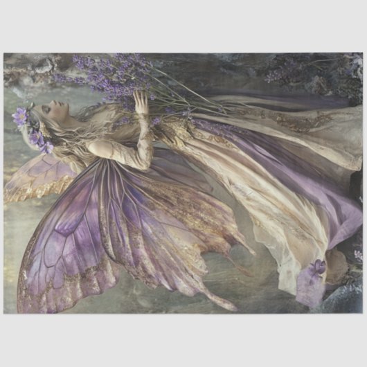 Een mystieke Lavendel Sprookjesserie Ontwerp #4 Tissuepapier (Voorkant)