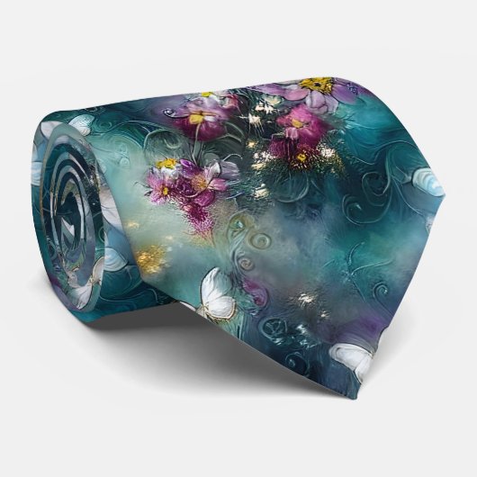 Een mystieke vlinder serie ontwerp 11 stropdas (Opgerold)