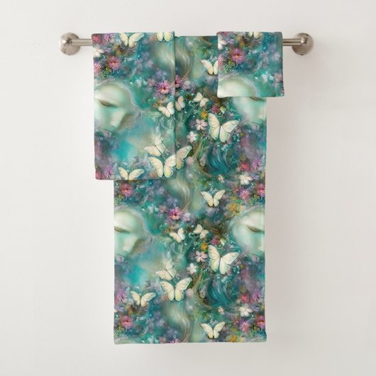 Een mystieke vlinder serie ontwerp 3 bad handdoek (Insitu)