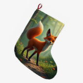 Een mystieke vos dwaalt door het bos grote kerstsok (Voorkant (Hangend))