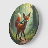 Een mystieke vos dwaalt door het bos grote klok (Hoek)