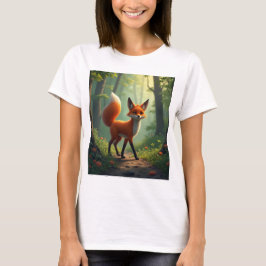Een mystieke vos dwaalt door het bos t-shirt