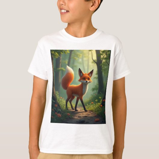 Een mystieke vos dwaalt door het bos t-shirt (Voorkant)