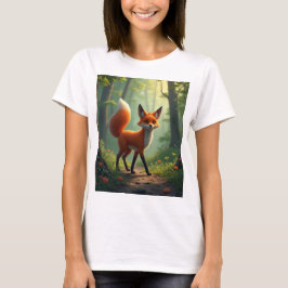Een mystieke vos dwaalt door het bos t-shirt