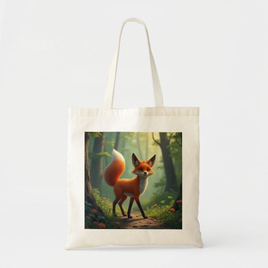 Een mystieke vos dwaalt door het bos tote bag (Voorkant)