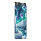 Een mystieke wolf met het noorderlicht thermosbeker (Geroteerd rechts)