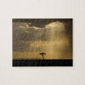 Een mystieke zonsondergang bij terugkeer naar kamp legpuzzel (Horizontaal)