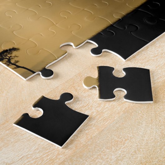 Een mystieke zonsondergang bij terugkeer naar kamp legpuzzel (Zijkant)