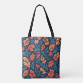 een naadloos bloemmotief Levendige herfstbladeren Tote Bag (Achterkant)