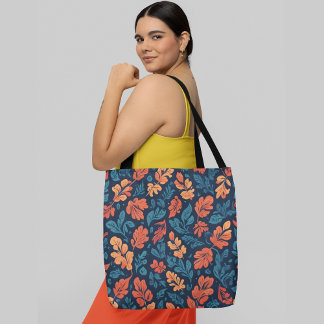 een naadloos bloemmotief Levendige herfstbladeren Tote Bag