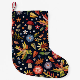 Een naadloos borduurpatroon met prachtige bloemen kleine kerstsok