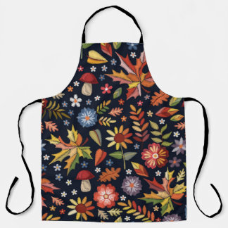 Een naadloos borduurpatroon met prachtige bloemen schort