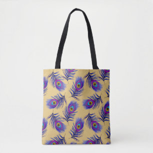 Een naadloos decoratief patroon met een mooie pauw tote bag