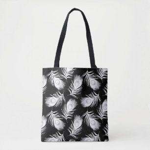 Een naadloos decoratief patroon met prachtige pauw tote bag
