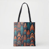 Een naadloos patroon kleurrijk abstract veerachtig tote bag (Voorkant)