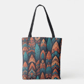 Een naadloos patroon kleurrijk abstract veerachtig tote bag (Achterkant)