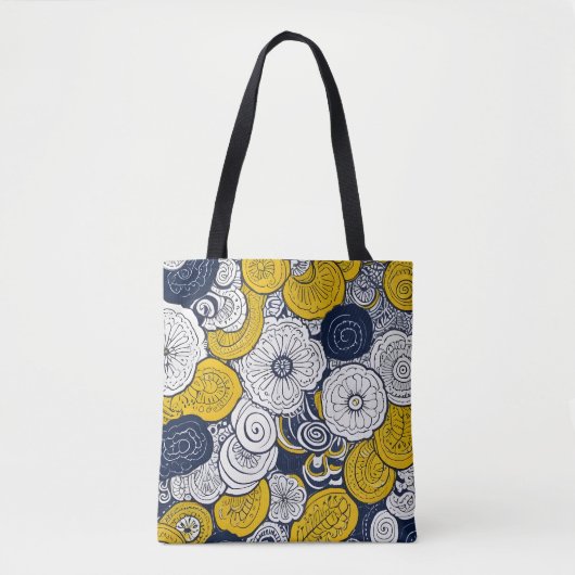 Een naadloos patroon met abstracte bloemelementen tote bag (Voorkant)