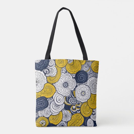 Een naadloos patroon met abstracte bloemelementen tote bag (Achterkant)