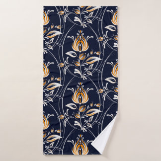 Een naadloos patroon met bloemen in folklare vorm. badhanddoek