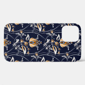 Een naadloos patroon met bloemen in folklare vorm. Case-Mate iPhone case (Achterkant (horizontaal))