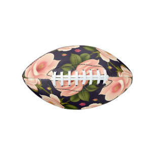 Een naadloos patroon met roze rozen op een donkere american football