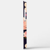 Een naadloos patroon met roze rozen op een donkere Case-Mate iPhone case (Achterkant / Links)