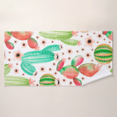 Een naadloos patroon met sachels. Waterverf cactu Badhanddoek (Badhanddoek)