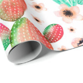 Een naadloos patroon met sachels. Waterverf cactu Cadeaupapier (Rol Hoek)