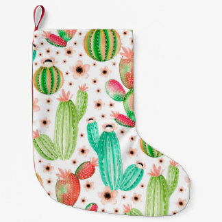 Een naadloos patroon met sachels. Waterverf cactu Kleine Kerstsok