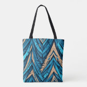 Een naadloos patroon van abstract blauw en sinaasa tote bag (Achterkant)