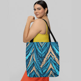 Een naadloos patroon van abstract blauw en sinaasa tote bag